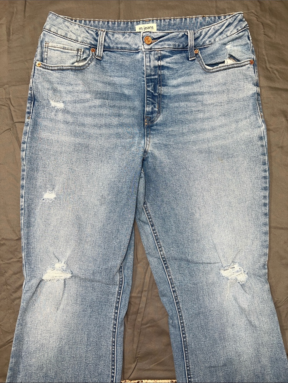 Maurices Light Blue Distressed Flare Jeans